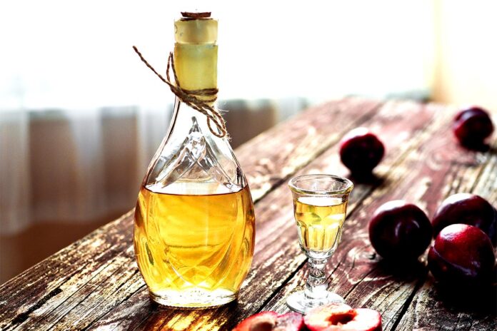 Traditional Balkan plum brandy - slivovica