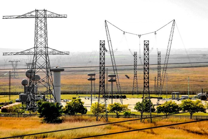 Closeup of an Electric Power Distribution Plant Facility