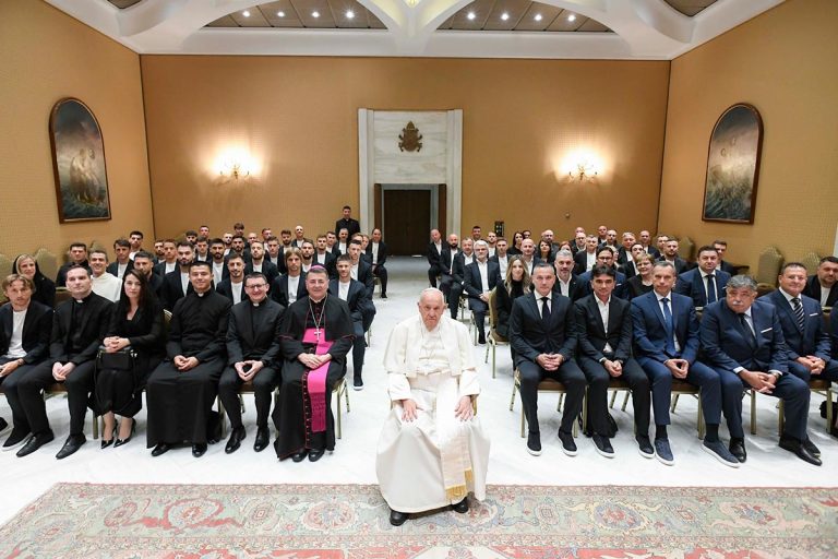 Pope Francis Holds Private Audience with Croatian National Football Team