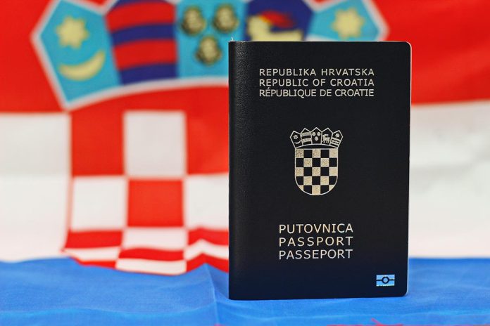 Croatian,Passport,On,Flag