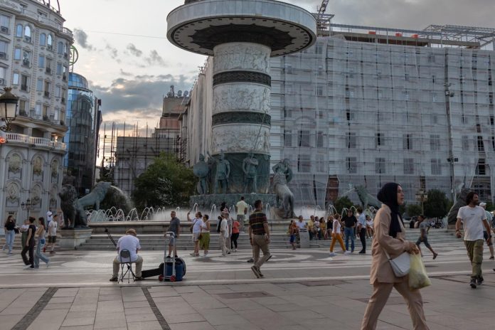 August,,28,-,2024,,Skopje,,North,Macedonia,,Tourists,Enjoying,And