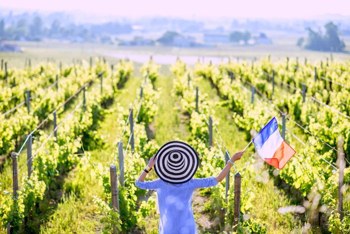 Woman enjoying the vineyards