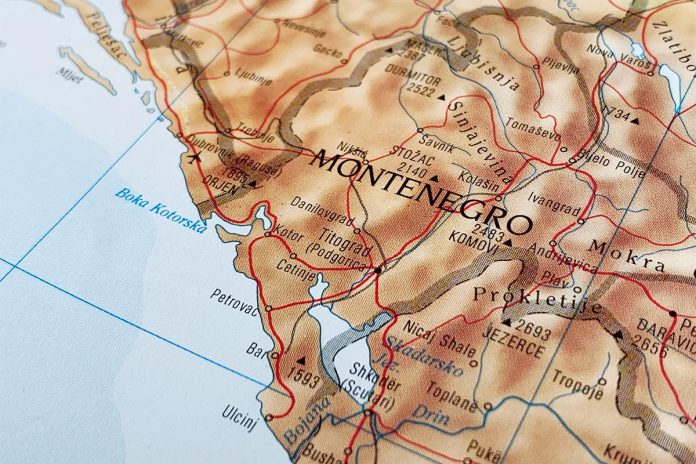 Montenegro,,A,Map,Of,From,A,World,Atlas,,Suitable,To