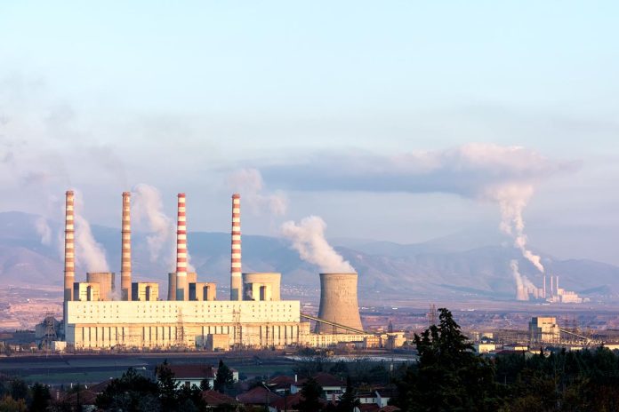 Old,Coal,Power,Station,Close,To,A,Village,,Between,Kozani
