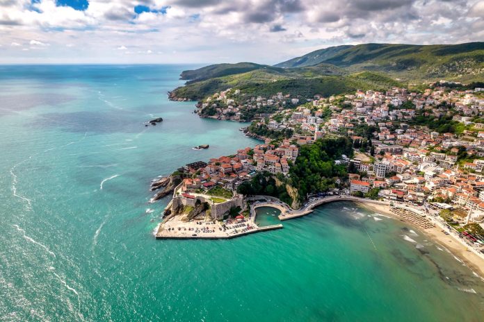 Aerial,View,Of,Ulcinj,,Famous,Resort,Town,In,Montenegro