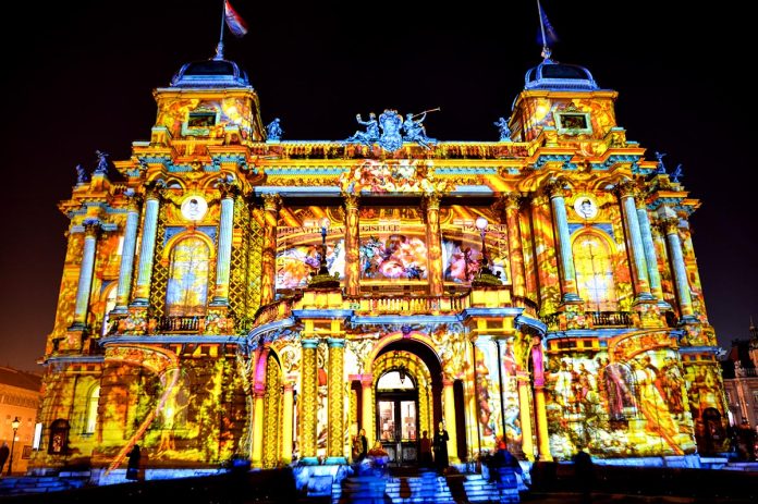 Zagreb,,Croatia,-,March,17th,2022:,Croatian,National,Theatre,Building