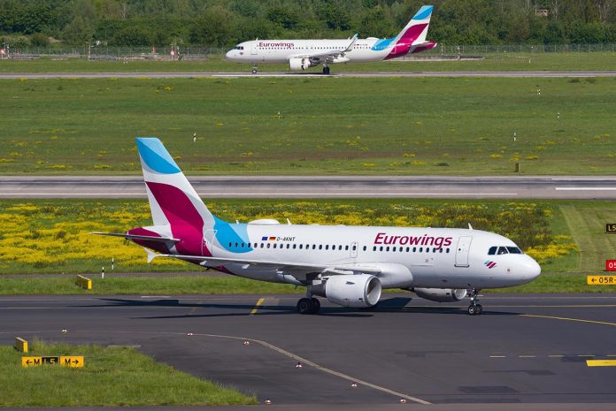 Duesseldorf;germany,-,29:,April,2024:,Eurowings,Airbus,A319,Is,Taxiing