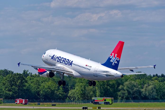 Air,Serbia,Airbus,A319-100,Airplane,Register,Yu-apk,Taking,Off,From