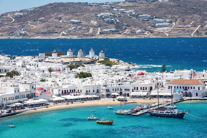 The,Town,Of,Mykonos,Island,With,The,Famous,Windmills,On