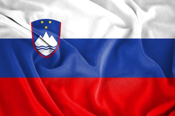 Waving,Fabric,Texture,Of,The,Flag,Of,Slovenia.,Waving,Flag