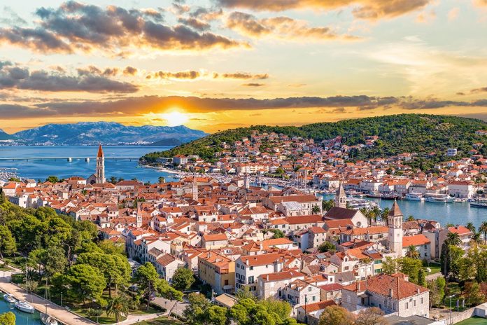 Trogir,Skyline,Aerial,Near,Split,,Croatia