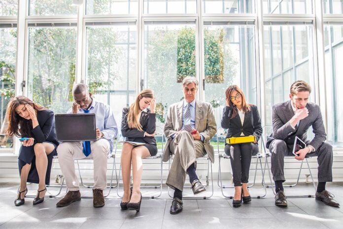 Depressed business people