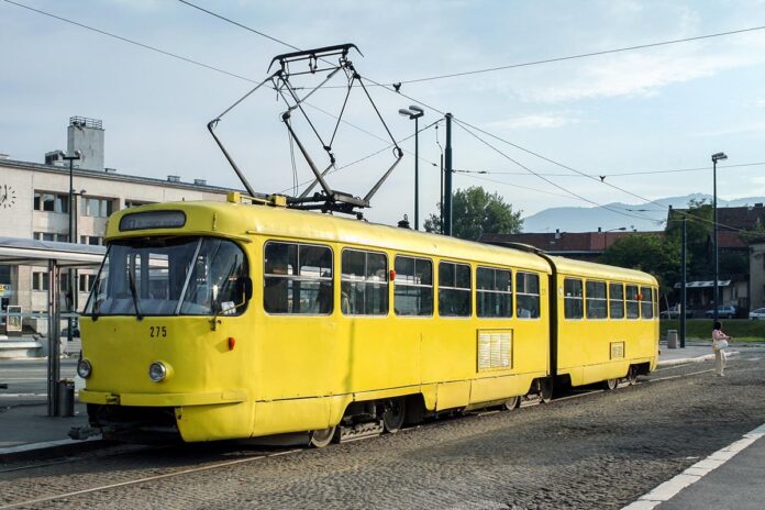 Sarajevo,,Bosnia,-,June,12,,2008:,Sarajevo,Tram,,Tatra,K2