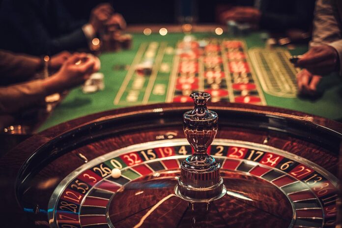 Gambling table in luxury casino