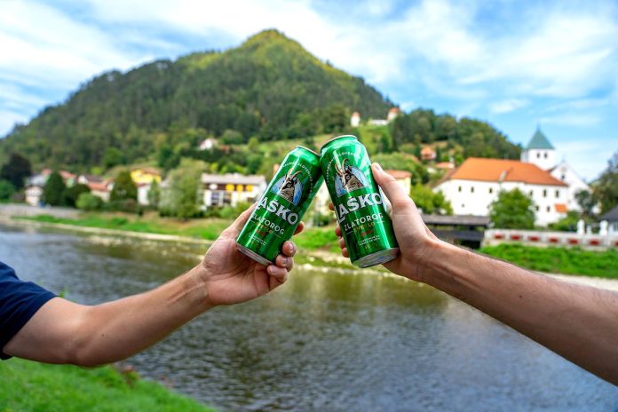 09.15.2021:,Laško,,Slovenia:,Cheers,Toast,With,Lasko,Canned,Beer,In