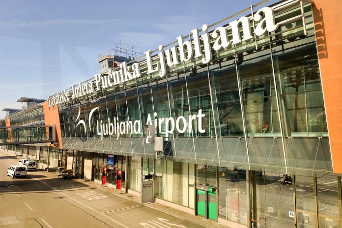 Brnik,,Slovenia,-,March,4,2020:,Ljubljana,Airport,Terminal,As
