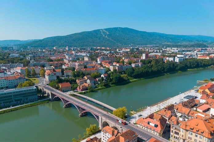 The,Drone,View,To,The,City,Of,Maribor,,Slovenia
