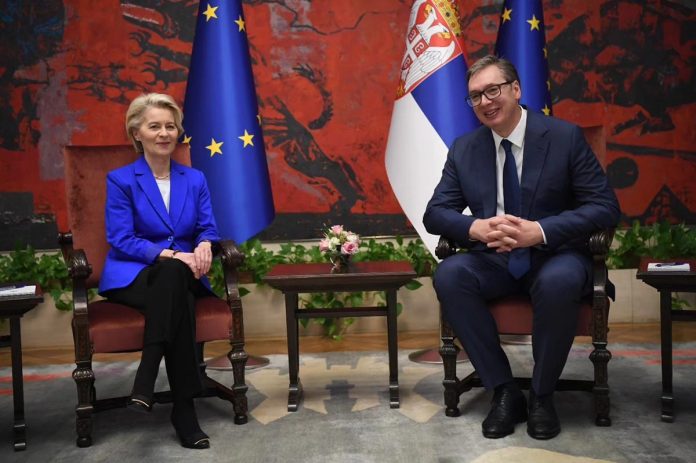 Ursula von der Leyen Aleksandar Vucic Serbia 2023