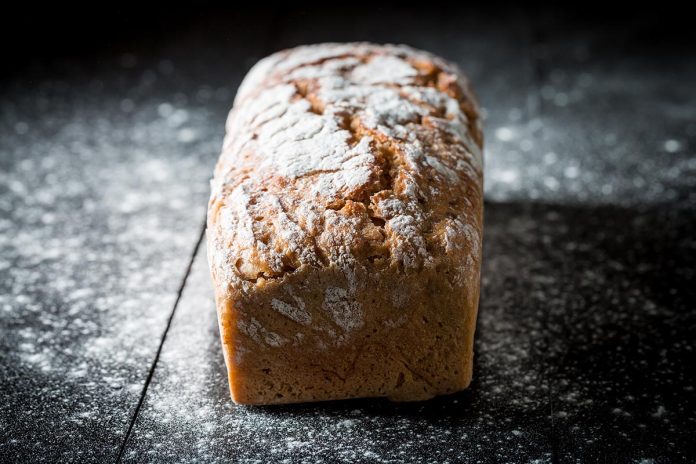 Closeup of bread with made of grains for breakfast